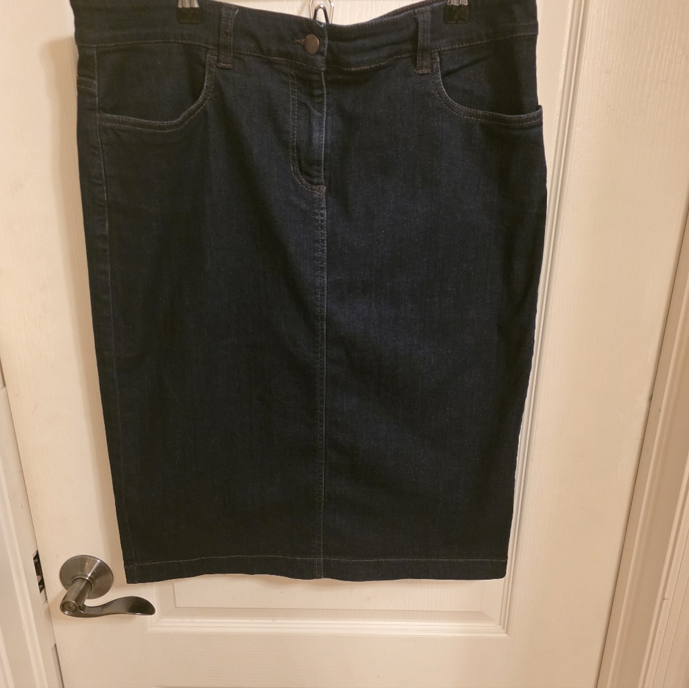 Eileen Fisher Dark Blue Pencil Skirt